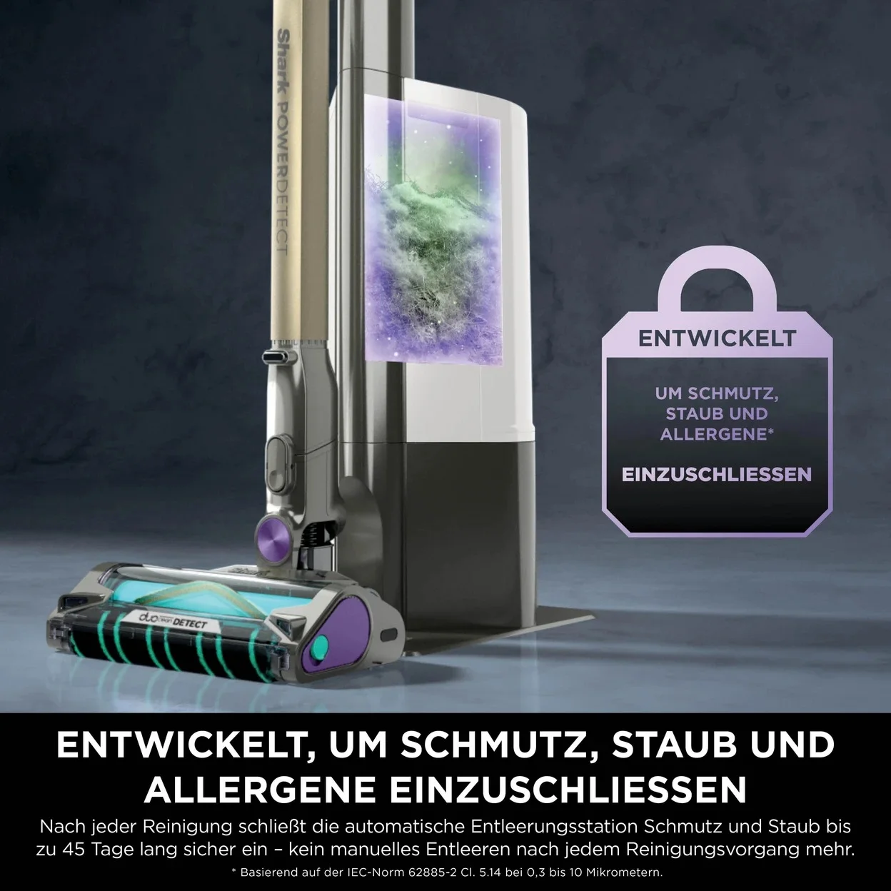 Akku-Staubsauger Shark IP3251EUT PowerDetect mit Absaugstation und bis zu 70 Min. Laufzeit