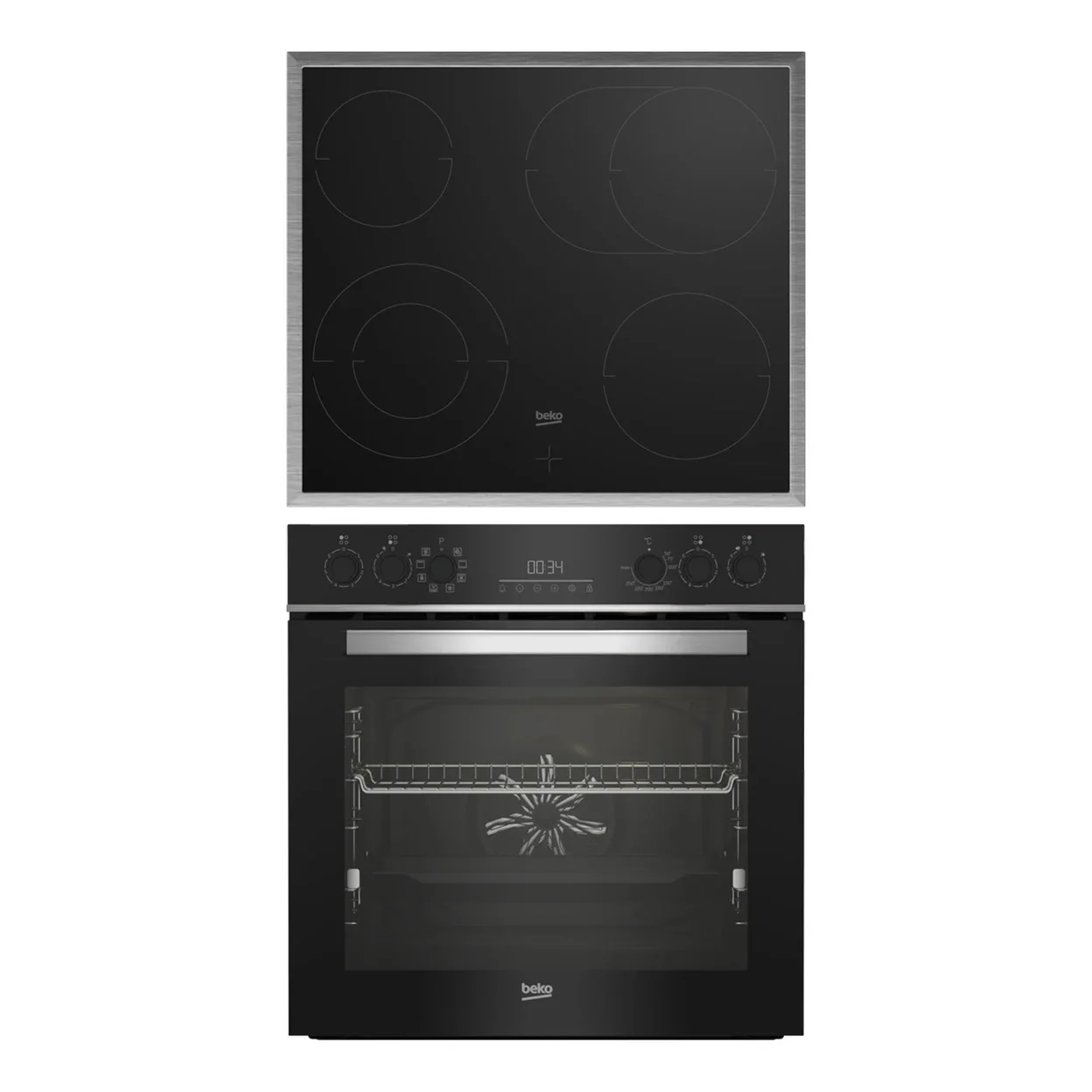 Einbauherdset Beko BBUM13329XS mit 72 l Backofen und Glaskeramikkochfeld