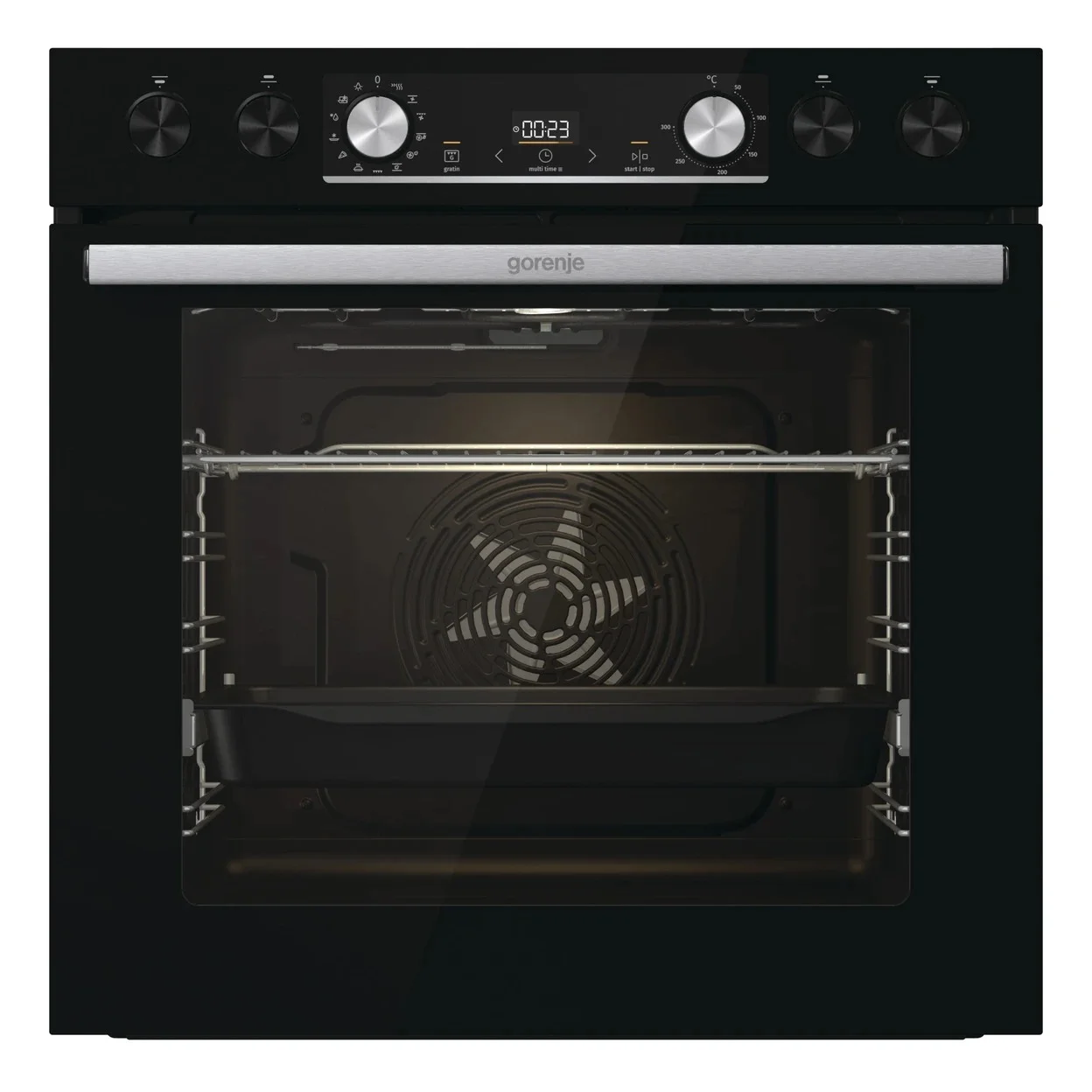 Herdkombination Gorenje Black Set 5 Induction (BCIX6737E05BG+GI6400BXDE) mit 77 l Garraum und 23-cm-Kochzone