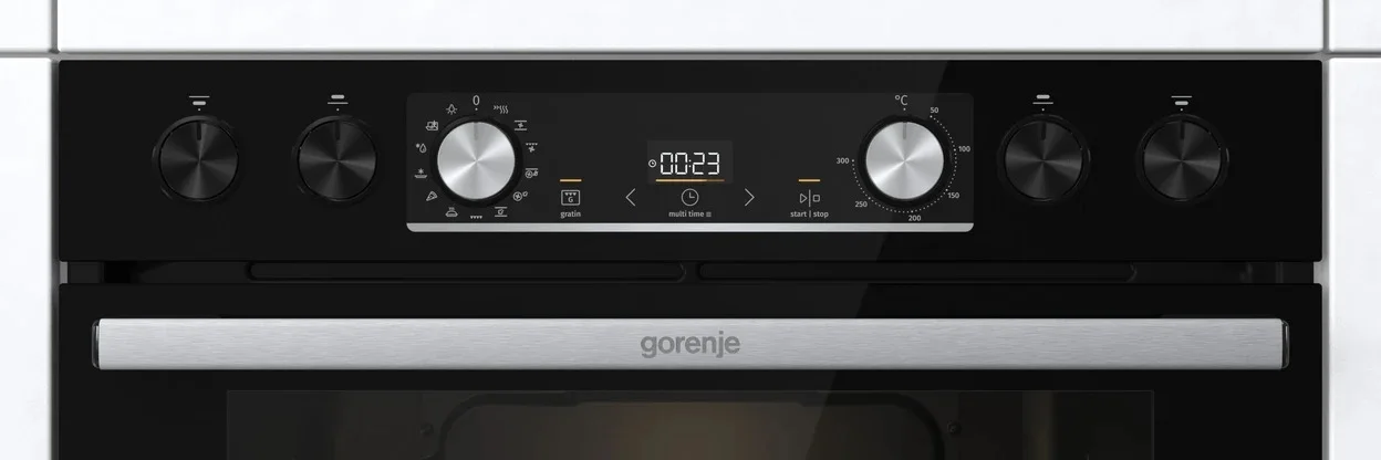 Herdkombination Gorenje Black Set 5 Induction (BCIX6737E05BG+GI6400BXDE) mit 77 l Garraum und 23-cm-Kochzone