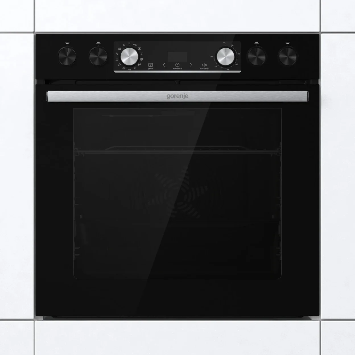 Herdkombination Gorenje Black Set 5 Induction (BCIX6737E05BG+GI6400BXDE) mit 77 l Garraum und 23-cm-Kochzone