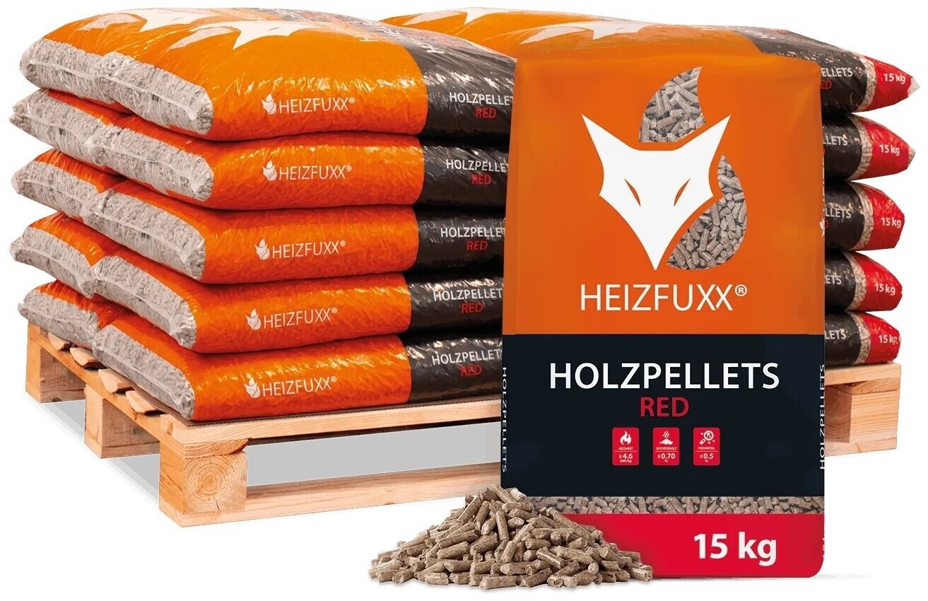 HEIZFUXX Red Nadelholzpellets DIN 51731 & FSC - 300 kg Pack (20 x 15 kg)