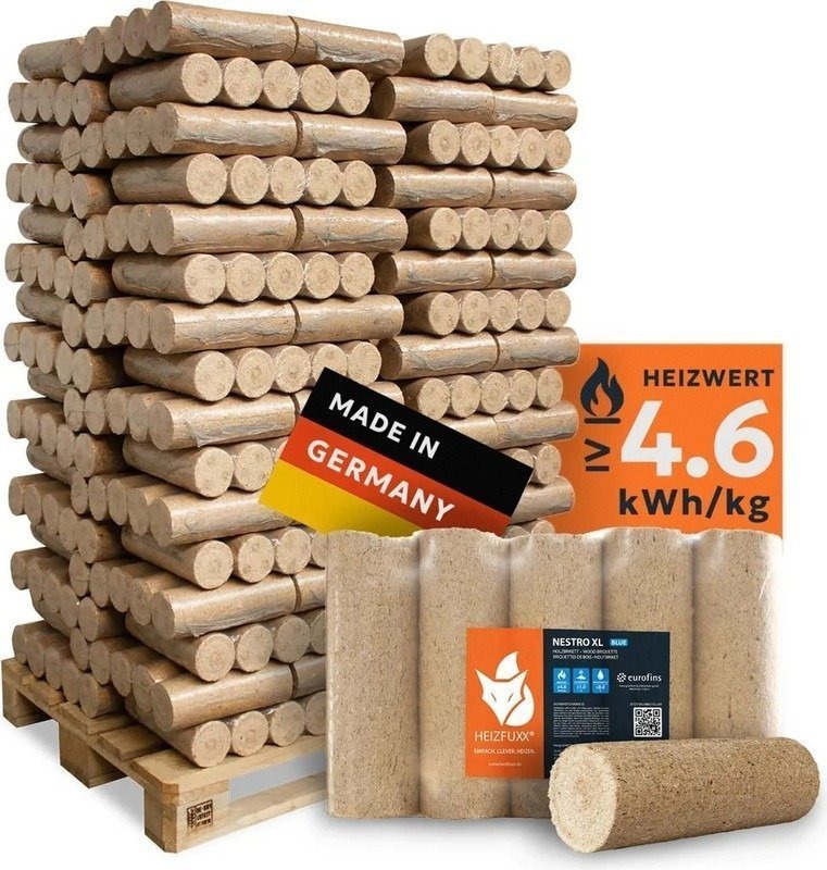 HEIZFUXX Nestro XL Blue Holzbriketts - 960 kg Palette (96 x 10 kg)