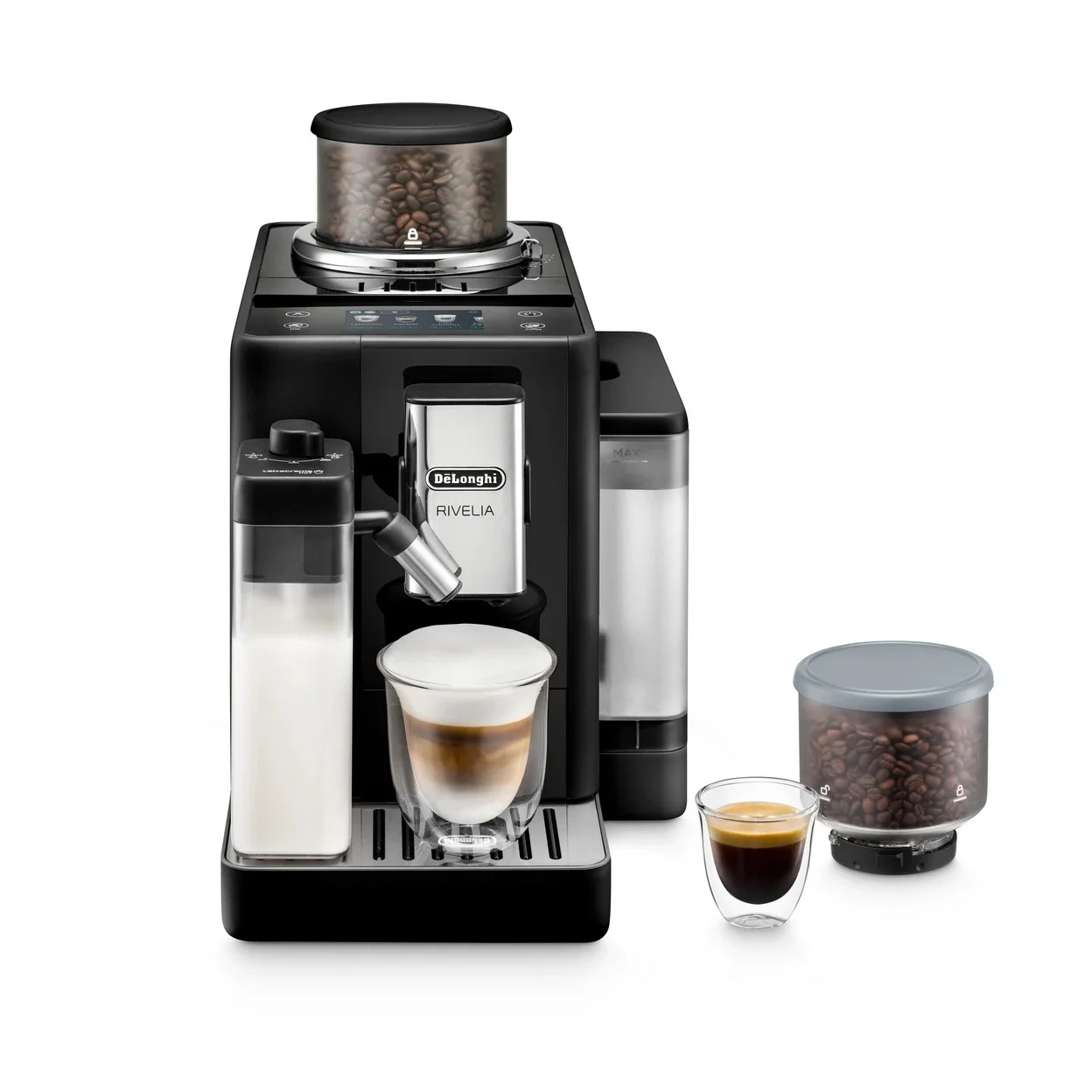 Kaffeevollautomat De'Longhi Rivelia EXAM440.55.B mit 2 Bohnenbehältern und 0