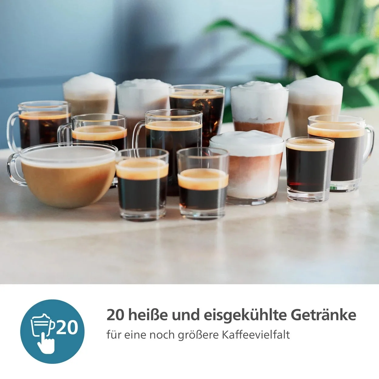 Kaffeevollautomat Philips EP5547/90 mit 19 heißen und eisgekühlten Getränken und 12 Mahlstufen