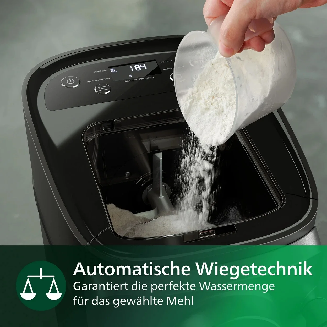 Nudelmaschine Philips HR2665/93 7000 Series mit 8 Formaufsätzen und 800 g Kapazität