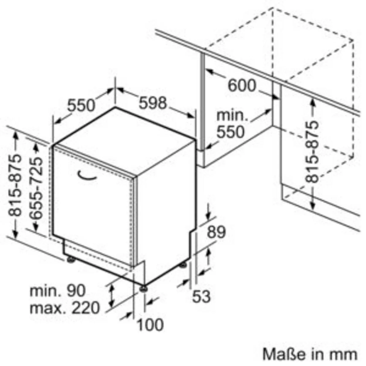 Vollintegrierbarer Geschirrspüler Bosch Serie 6 SMV6ZCX16E mit 40 dB (A) und 8 Programmen