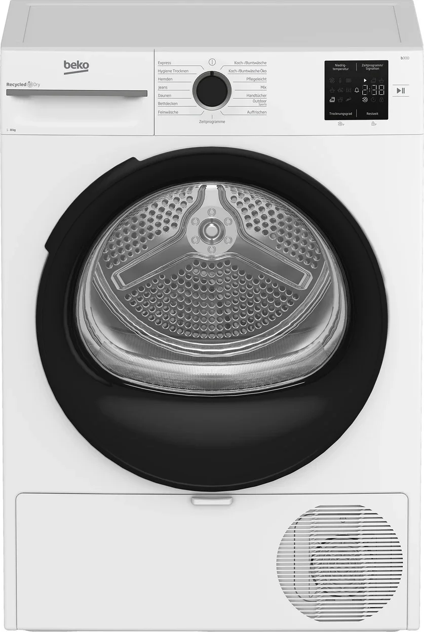 Wärmepumpentrockner Beko BMS3T382CW mit 8 kg Füllmenge und 15 Programmen