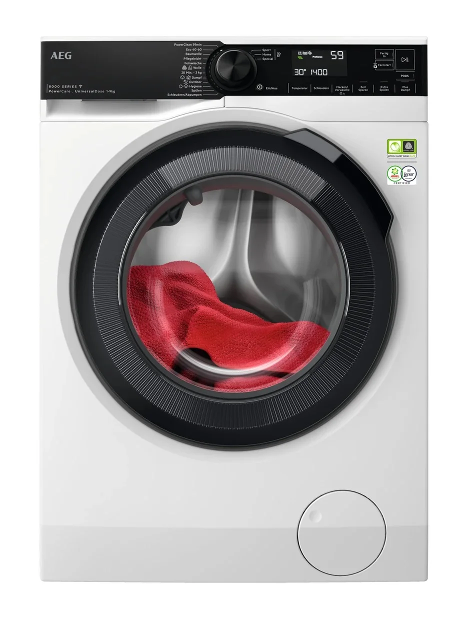 Waschmaschine AEG Serie 8000 LR8E75495 mit 9 kg Füllmenge und 34 Programmen