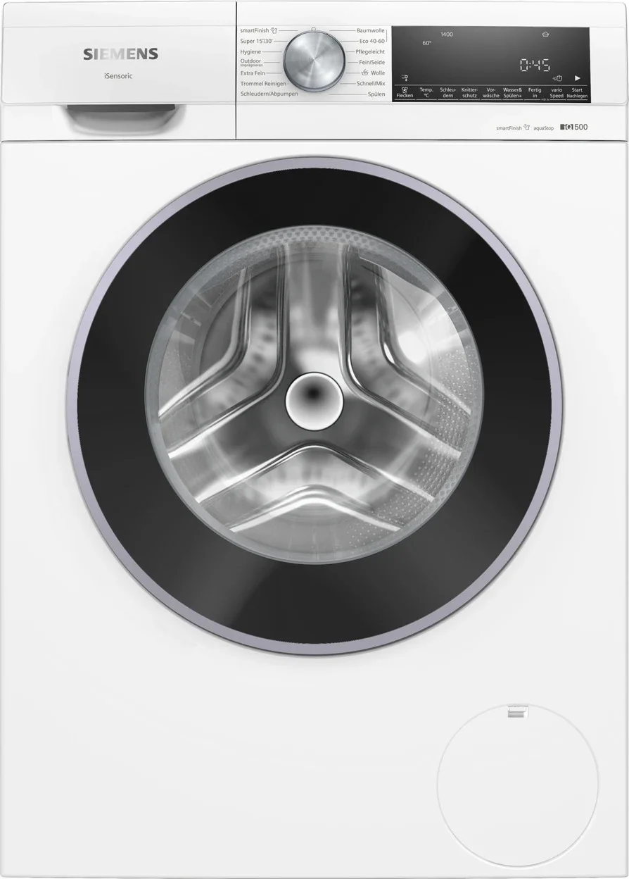 Waschmaschine Siemens WG44G2ZEM iQ500 mit 9 kg Füllmenge und Dampfprogramm smartFinish